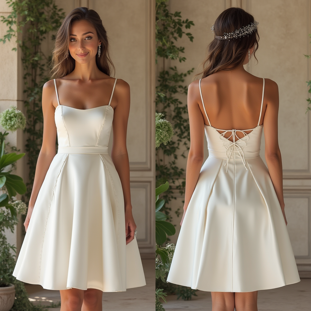 Timeless Satin Wedding Dress mini Bridal Gown for Elegant Brides 2025 collection