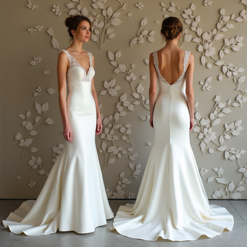 Sleek & Elegant Bridal Gown – Lightweight Chiffon & Lace | فستان زفاف ناعم وأنيق من الشيفون والدانتيل | Vestido de Novia Ligero y Sofisticado