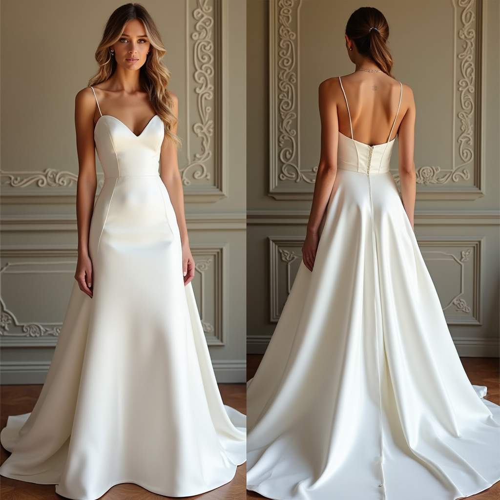 Luxury Bridal Gown with Cap Sleeves & Chiffon Skirt | فستان زفاف فاخر بأكمام دانتيل وتنورة من الشيفون | Vestido de Novia Elegante con Mangas de Encaje