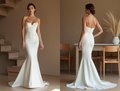 
Fitted Strapless Wedding Gown – Sleek Satin & Modern Elegance
