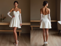 Classic Ball Gown Wedding Dress – Strapless Sweetheart & Satin Skirt