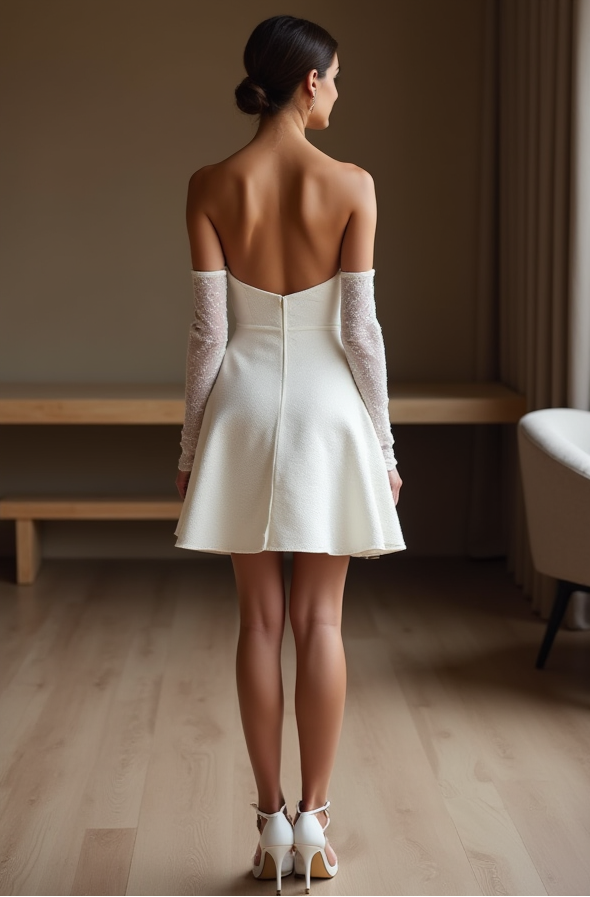 Classic Ball Gown Wedding Dress – Strapless Sweetheart & Satin Skirt
