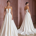 Timeless Elegance: Modern Strapless Satin Ball Gown